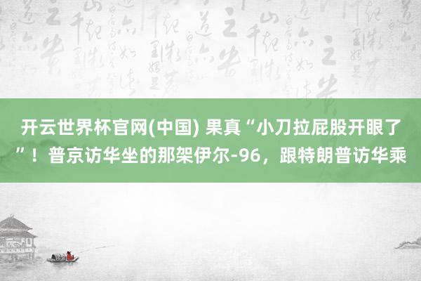 开云世界杯官网(中国) 果真“小刀拉屁股开眼了”!普京访华坐的那架伊尔-96,跟特朗普访华乘