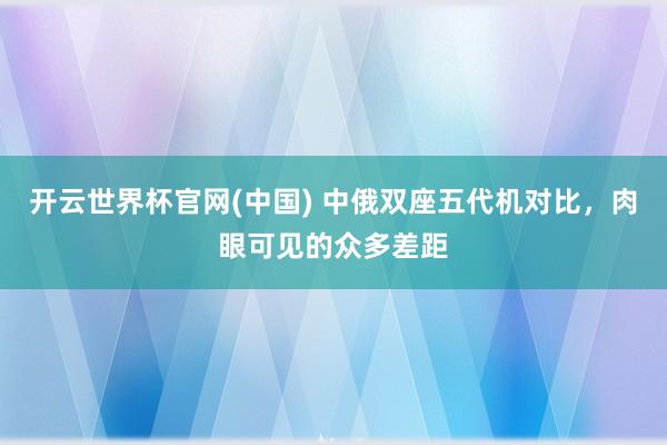 开云世界杯官网(中国) 中俄双座五代机对比，肉眼可见的众多差距