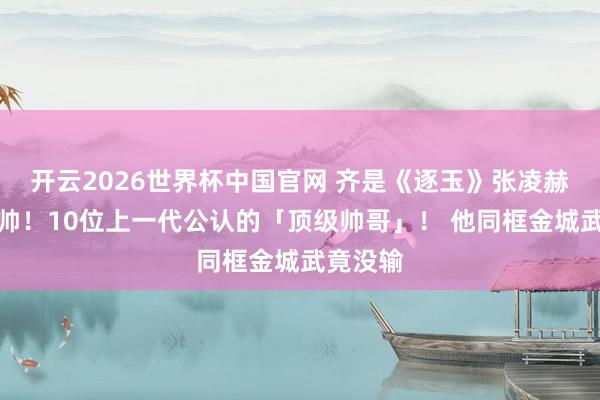开云2026世界杯中国官网 齐是《逐玉》张凌赫品级的帅!10位上一代公认的「顶级帅哥」! 他同框金城武竟没输