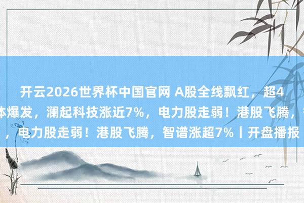 开云2026世界杯中国官网 A股全线飘红,超4100只个股飞腾!半导体爆发,澜起科技涨近7%,电力股走弱!港股飞腾,智谱涨超7%丨开盘播报