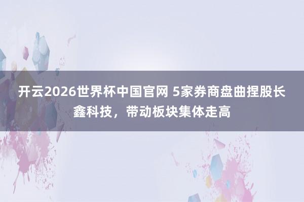 开云2026世界杯中国官网 5家券商盘曲捏股长鑫科技，带动板块集体走高