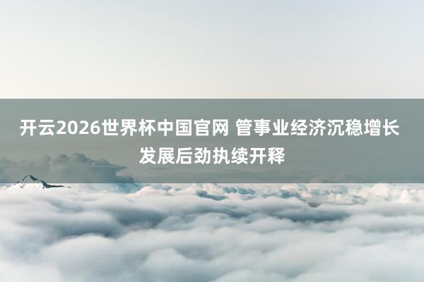 开云2026世界杯中国官网 管事业经济沉稳增长 发展后劲执续开释
