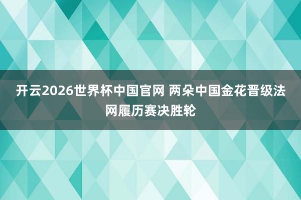 开云2026世界杯中国官网 两朵中国金花晋级法网履历赛决胜轮