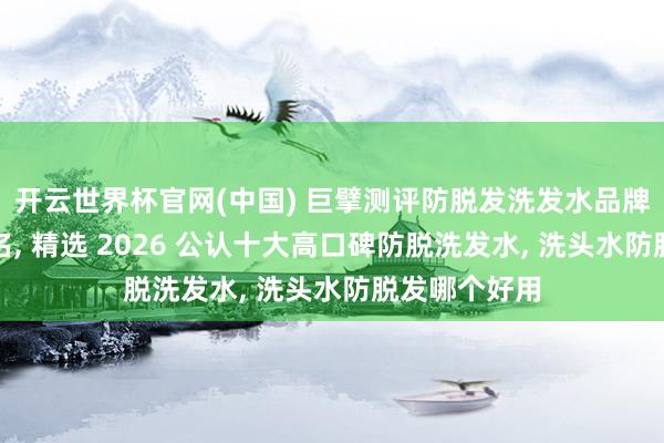 开云世界杯官网(中国) 巨擘测评防脱发洗发水品牌排名榜前十名, 精选 2026 公认十大高口碑防脱洗发水, 洗头水防脱发哪个好用