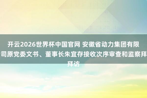 开云2026世界杯中国官网 安徽省动力集团有限公司原党委文书、董事长朱宜存接收次序审查和监察拜访