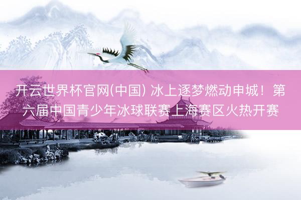 开云世界杯官网(中国) 冰上逐梦燃动申城!第六届中国青少年冰球联赛上海赛区火热开赛