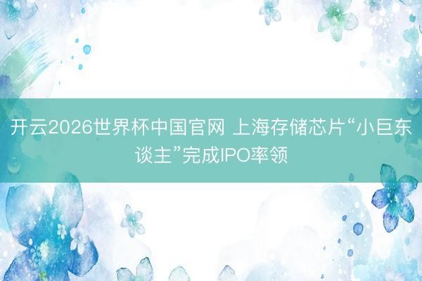 开云2026世界杯中国官网 上海存储芯片“小巨东谈主”完成IPO率领
